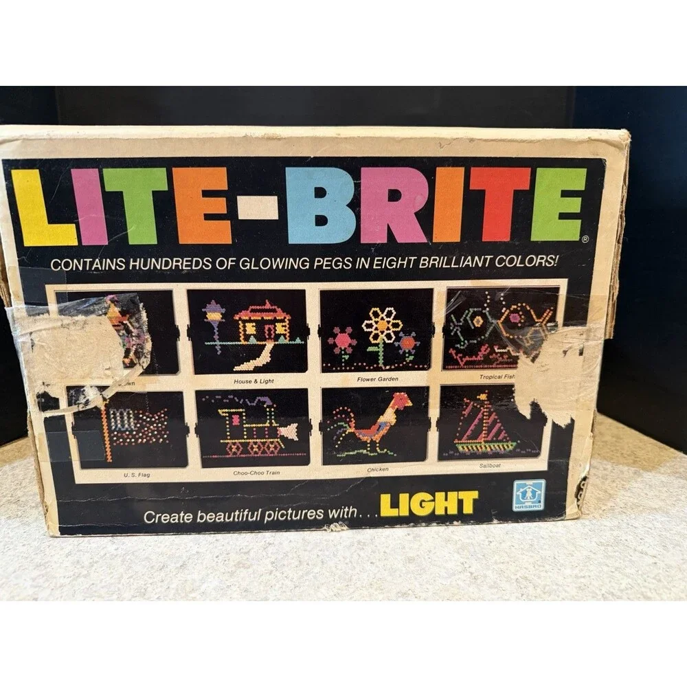 Working 1970’s Hasbro Lite Brite In Box With Pegs And Sheets